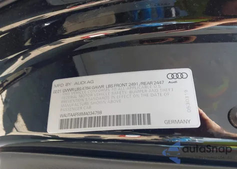 2021 Audi A5 Premium Plus 45 Tfsi Quattro S Tronic z USA, uszkodzony, nr VIN WAUTAAF58MA034798